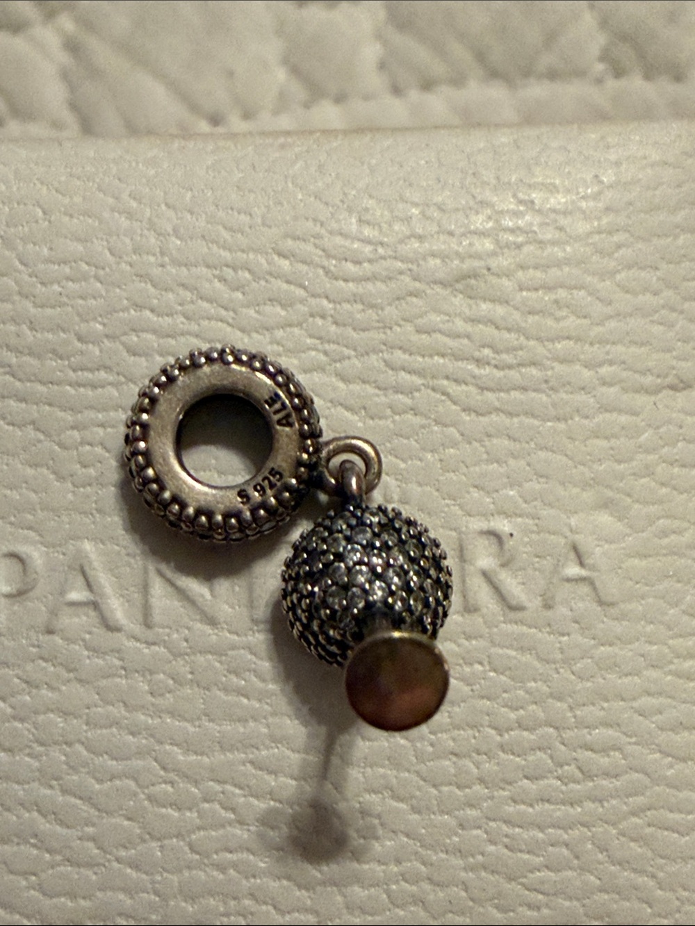 Pandora Silver Pave Wine Glass & Rondelle Charm Set in Silver - Picture 4 of 6